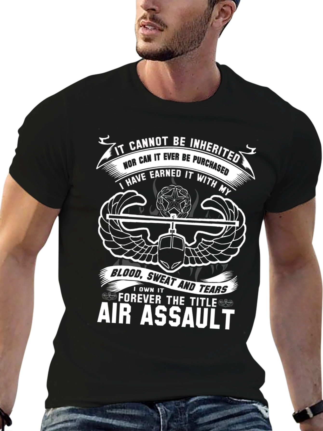 Camiseta Negra Air Assault - Orgullo Militar