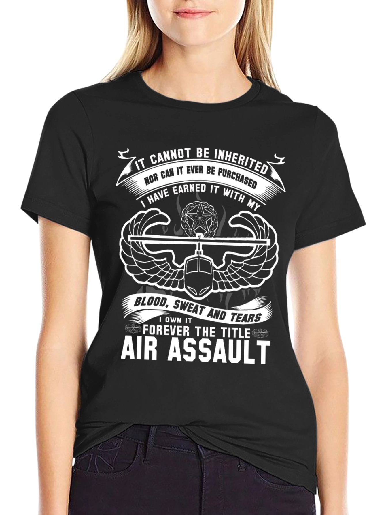 Camiseta Negra Air Assault - Orgullo Militar