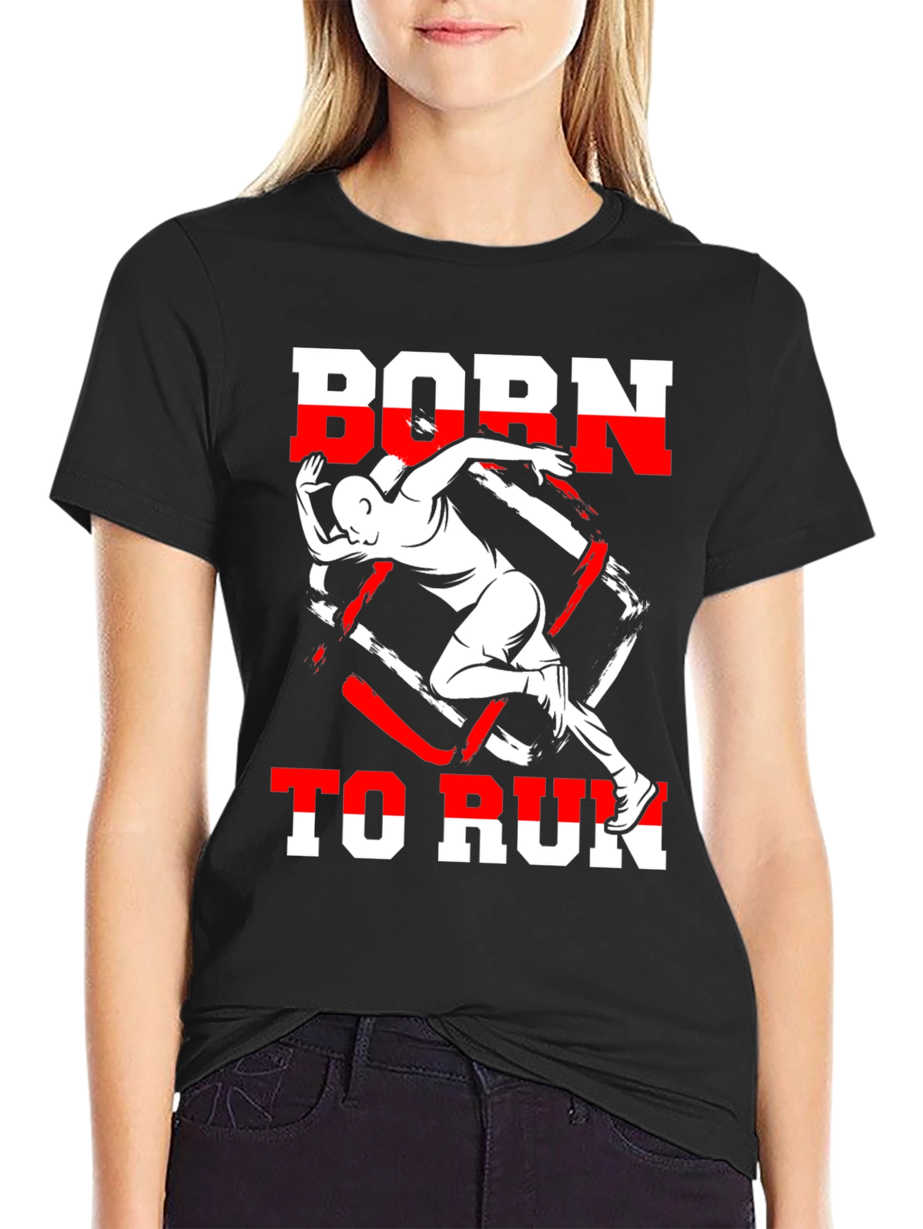 Camiseta Negra Born to Run Deportiva