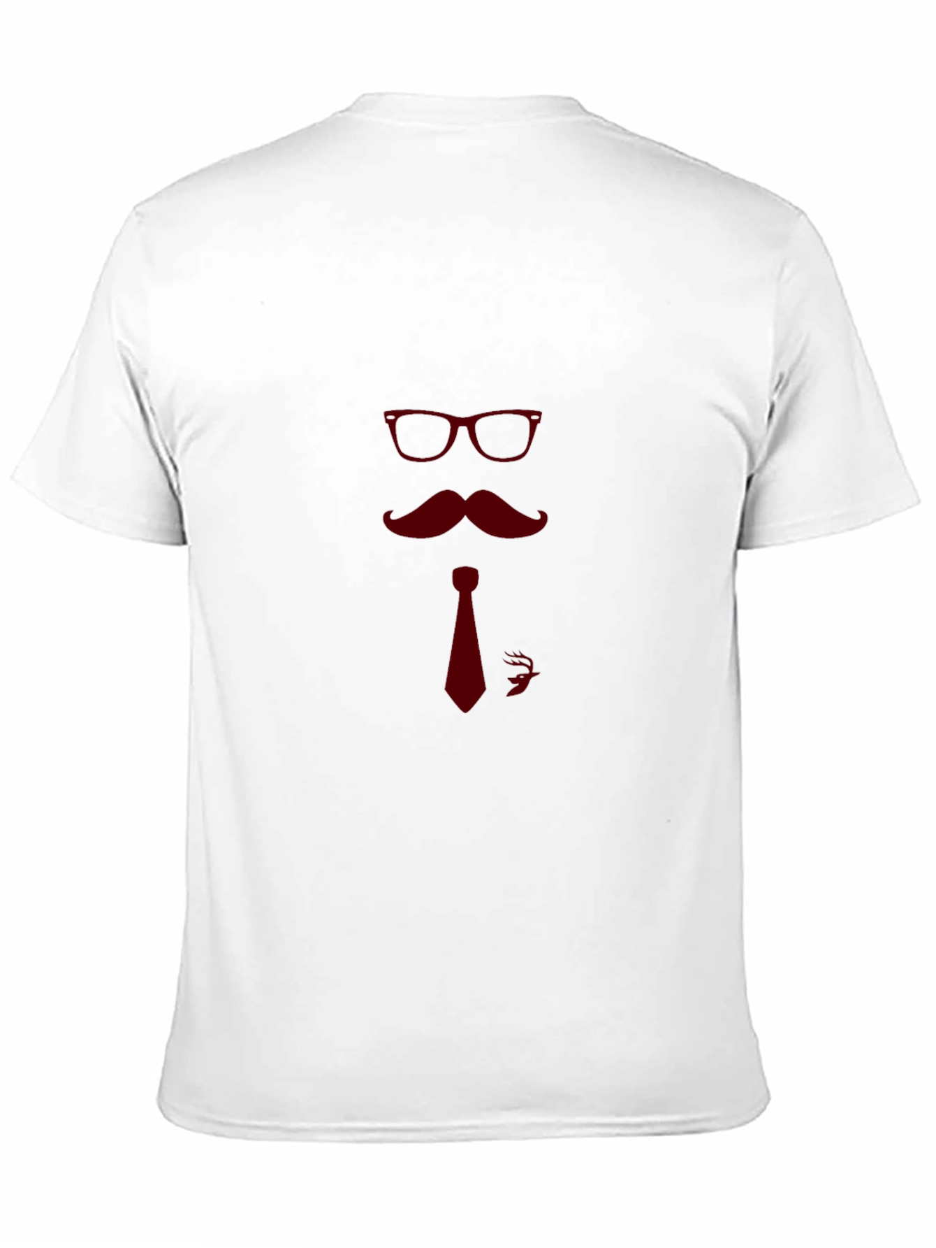 Camiseta Negra con Diseño de Bigote y Gafas