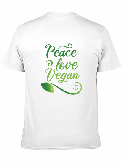 Camiseta Negra Vegana: Paz Amor y Conciencia