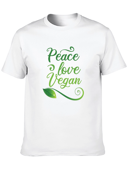 Camiseta Negra Vegana: Paz Amor y Conciencia