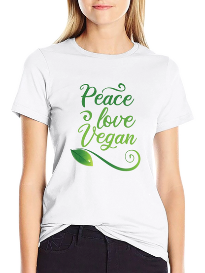 Camiseta Negra Vegana: Paz Amor y Conciencia