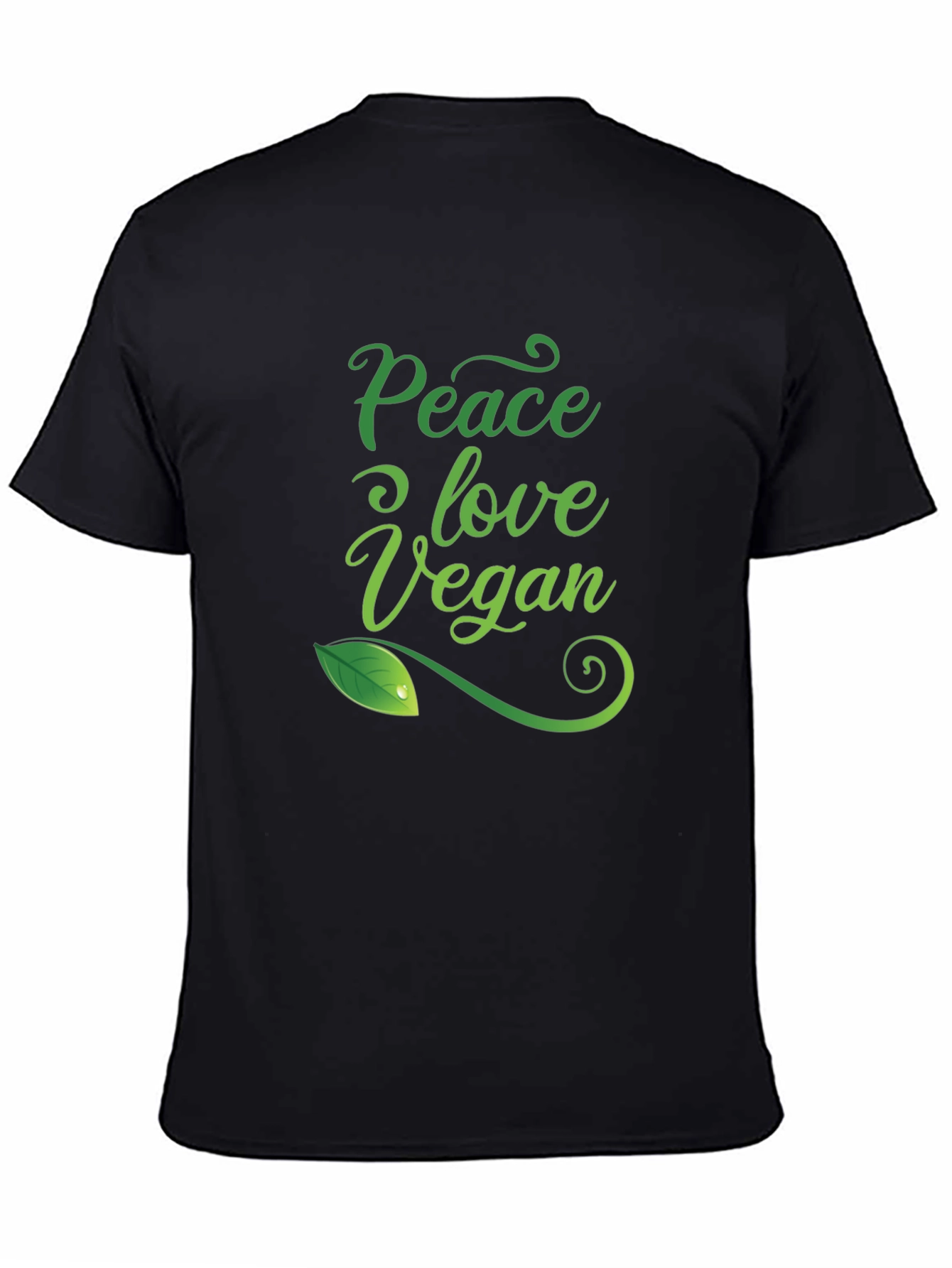 Camiseta Negra Vegana: Paz Amor y Conciencia