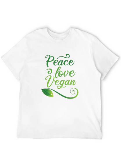 Camiseta Negra Vegana: Paz Amor y Conciencia