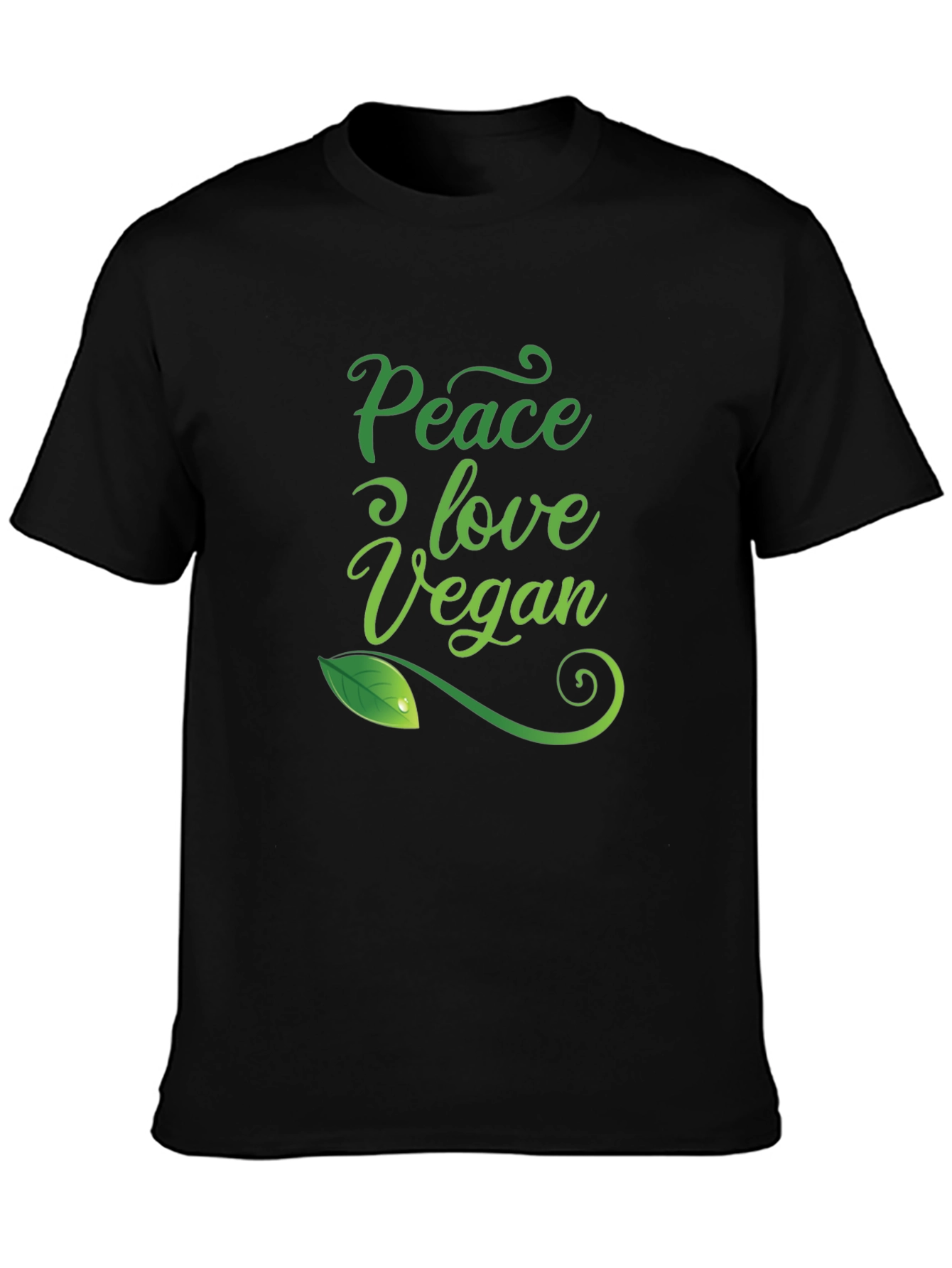 Camiseta Negra Vegana: Paz Amor y Conciencia