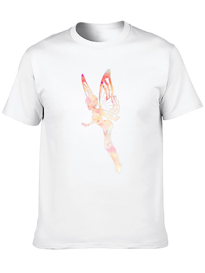 Camiseta Negra con Diseño de Hada Acuarela