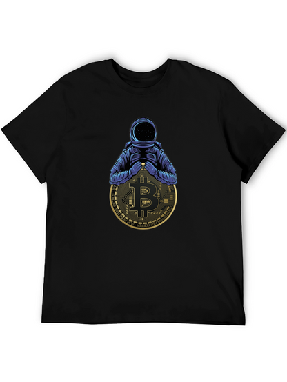 Camiseta Negra Astronauta Bitcoin Crypto