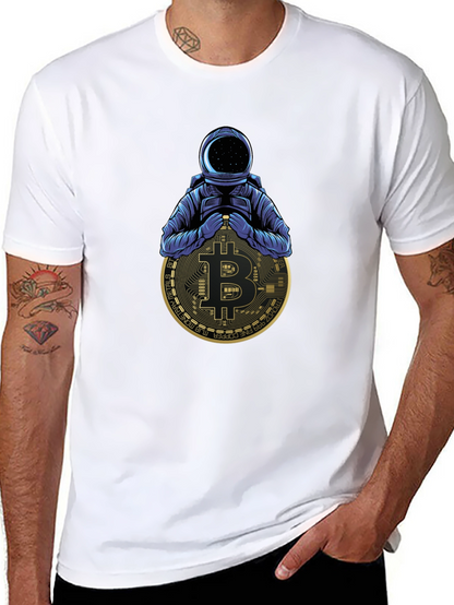 Camiseta Negra Astronauta Bitcoin Crypto