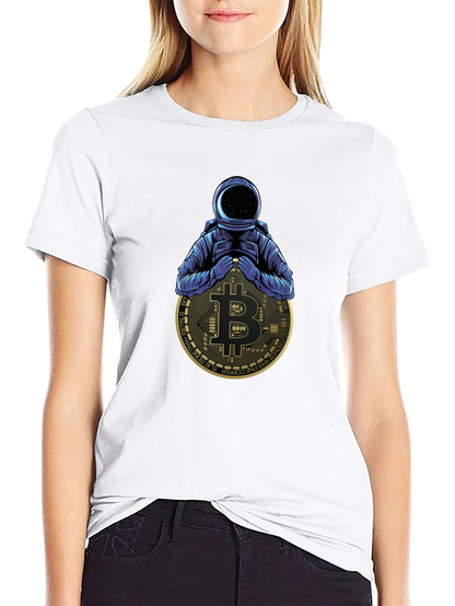 Camiseta Negra Astronauta Bitcoin Crypto