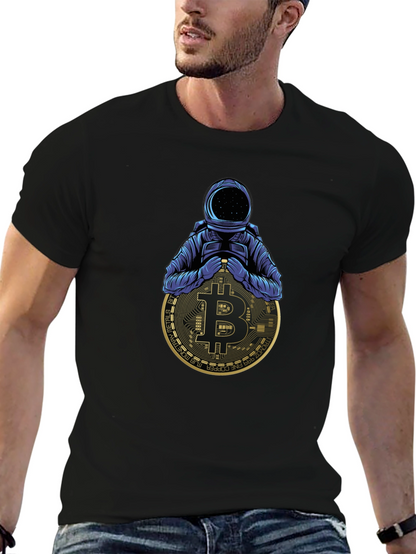 Camiseta Negra Astronauta Bitcoin Crypto