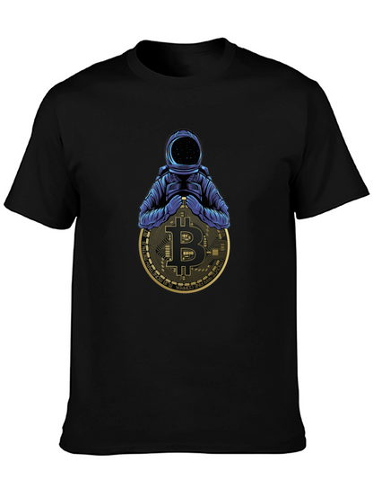 Camiseta Negra Astronauta Bitcoin Crypto