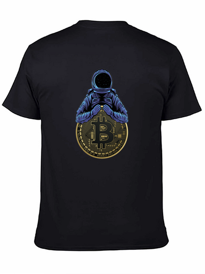 Camiseta Negra Astronauta Bitcoin Crypto