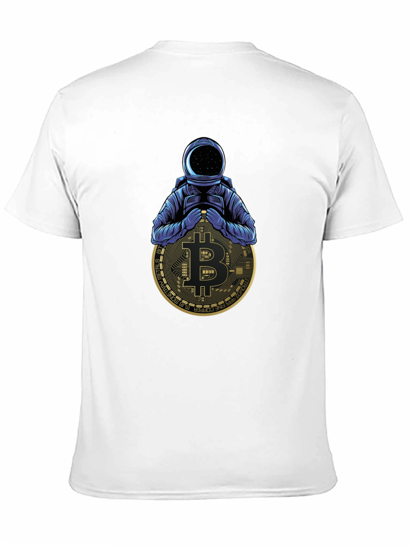 Camiseta Negra Astronauta Bitcoin Crypto