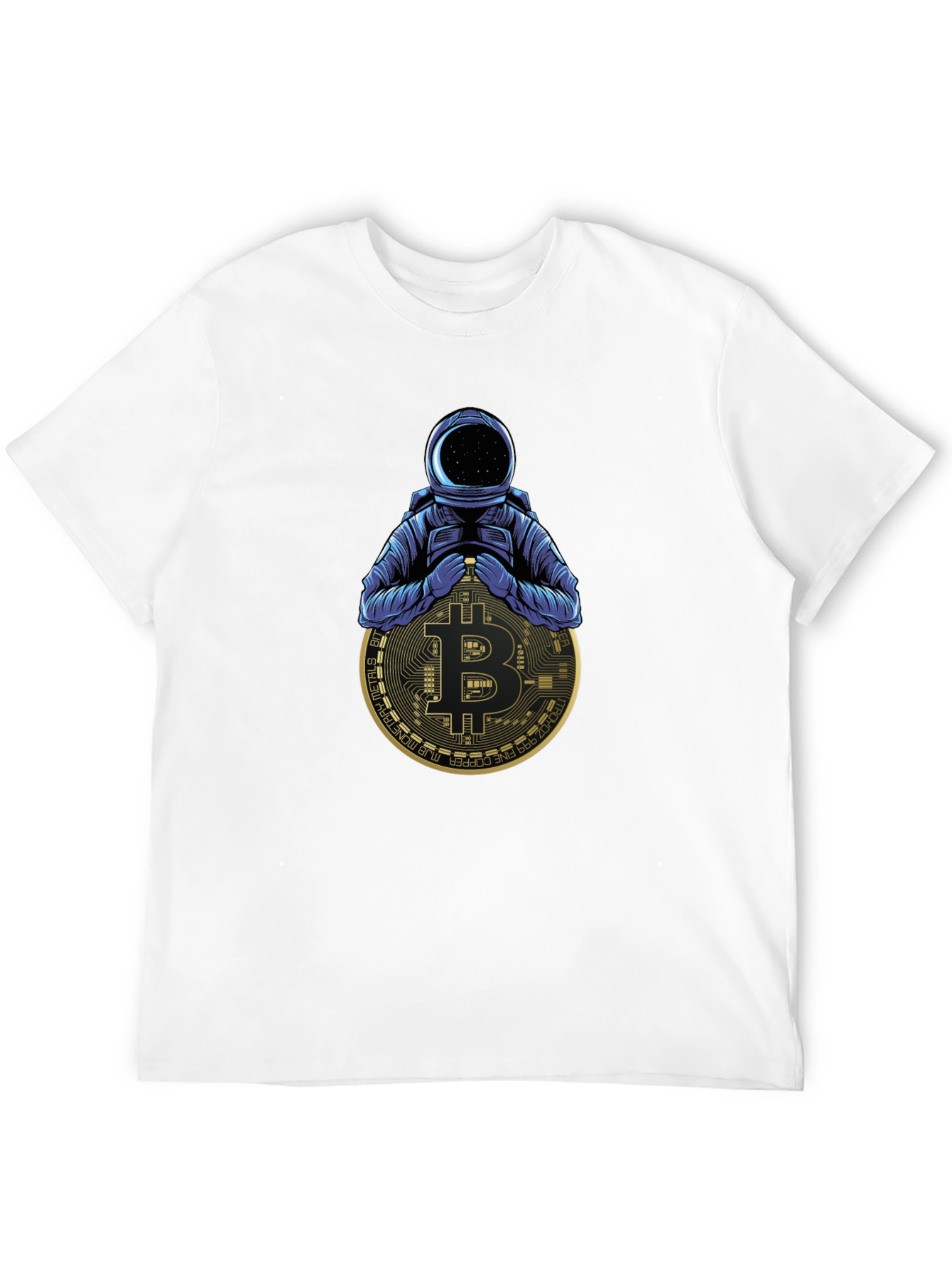 Camiseta Negra Astronauta Bitcoin Crypto
