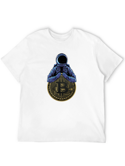 Camiseta Negra Astronauta Bitcoin Crypto