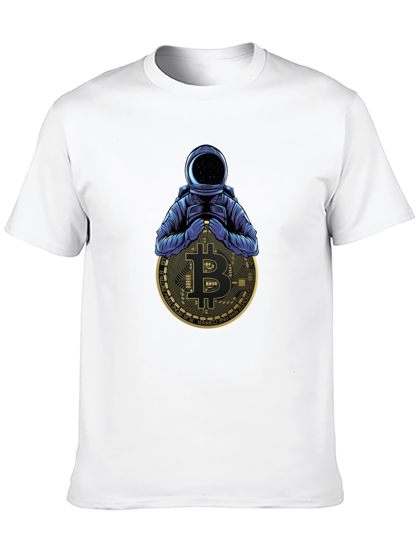Camiseta Negra Astronauta Bitcoin Crypto