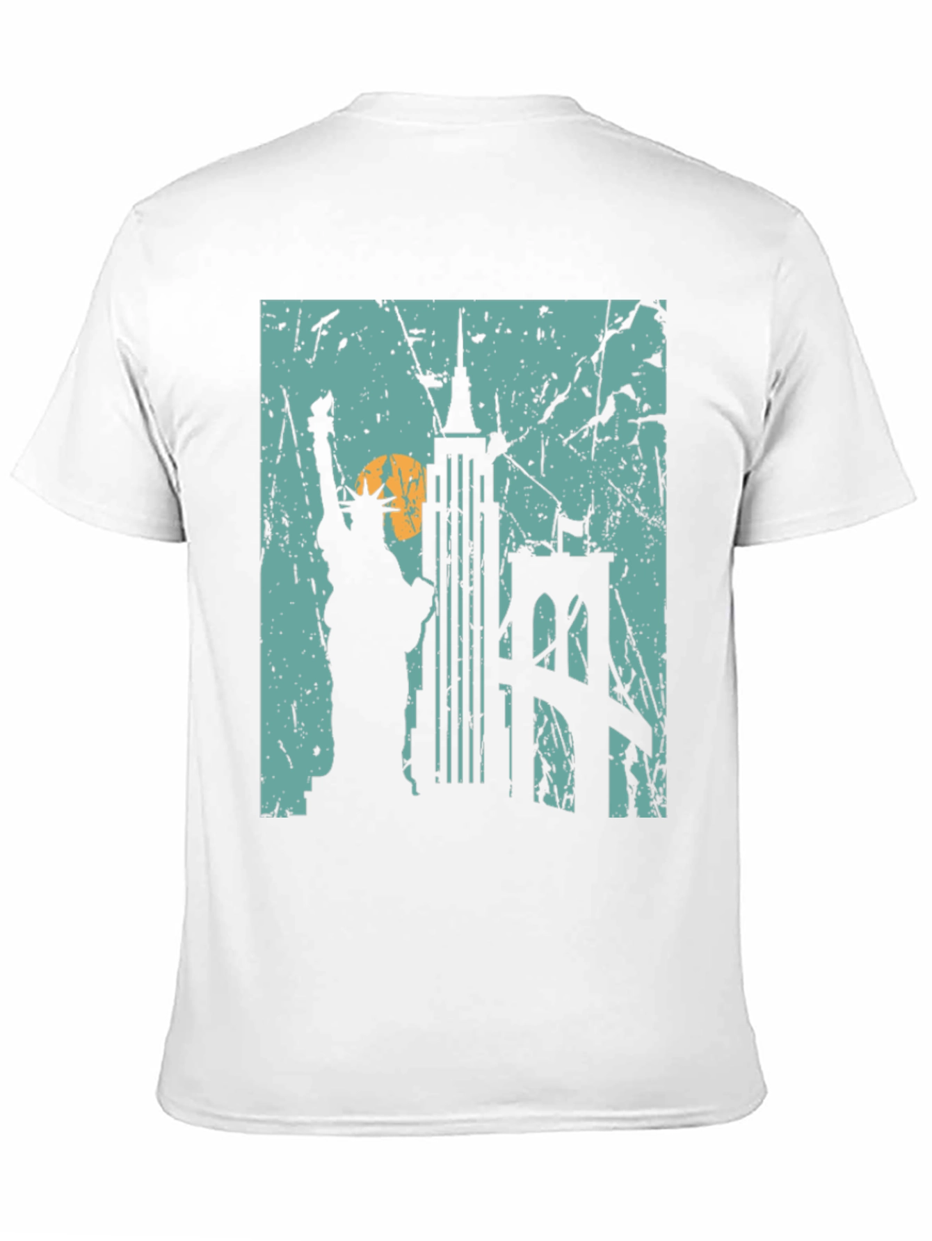 Camiseta Negra Nueva York Estatua Libertad Puente