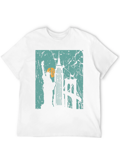 Camiseta Negra Nueva York Estatua Libertad Puente