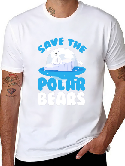 Camiseta Negra Salvar Osos Polares - Diseño Gráfico