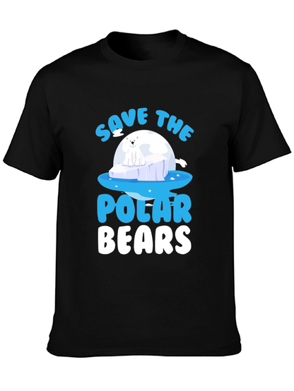Camiseta Negra Salvar Osos Polares - Diseño Gráfico