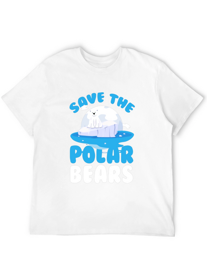 Camiseta Negra Salvar Osos Polares - Diseño Gráfico
