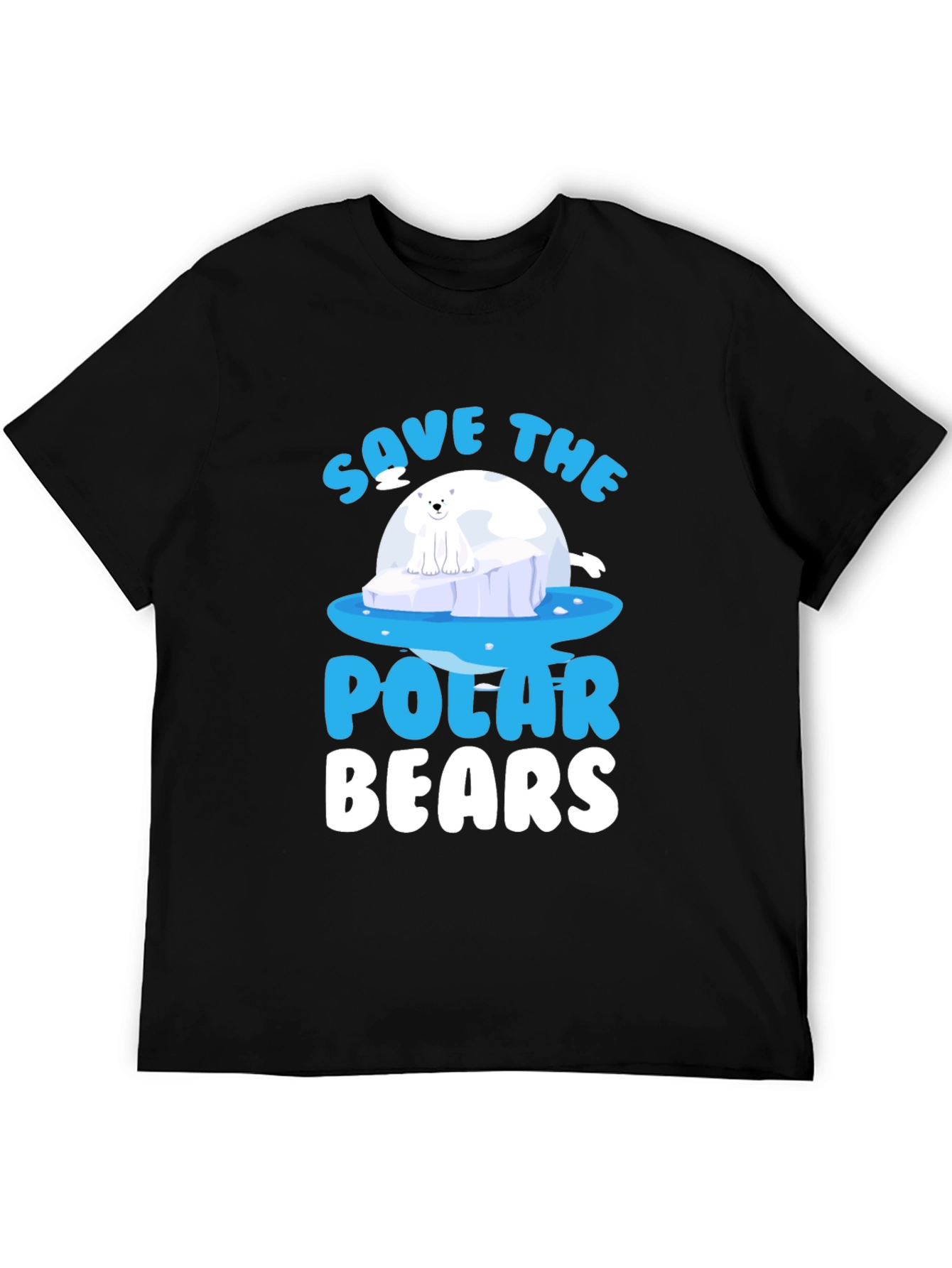 Camiseta Negra Salvar Osos Polares - Diseño Gráfico