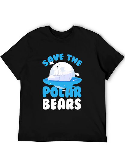 Camiseta Negra Salvar Osos Polares - Diseño Gráfico