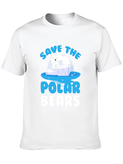 Camiseta Negra Salvar Osos Polares - Diseño Gráfico