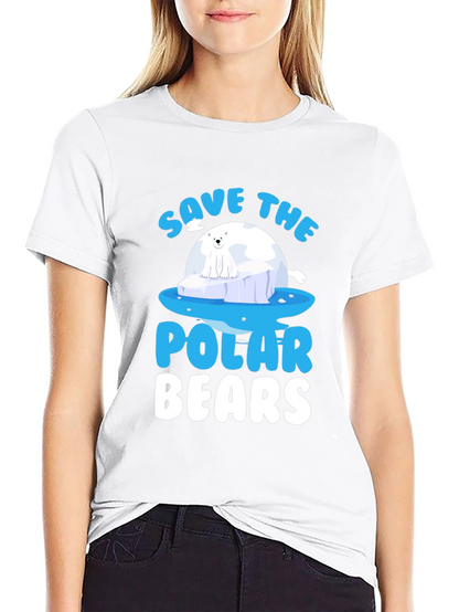 Camiseta Negra Salvar Osos Polares - Diseño Gráfico