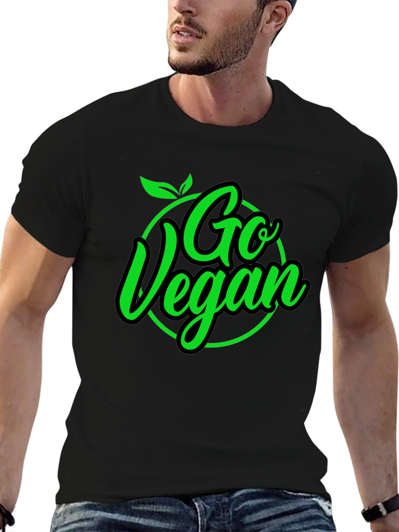Camiseta Negra Go Vegan para Hombre