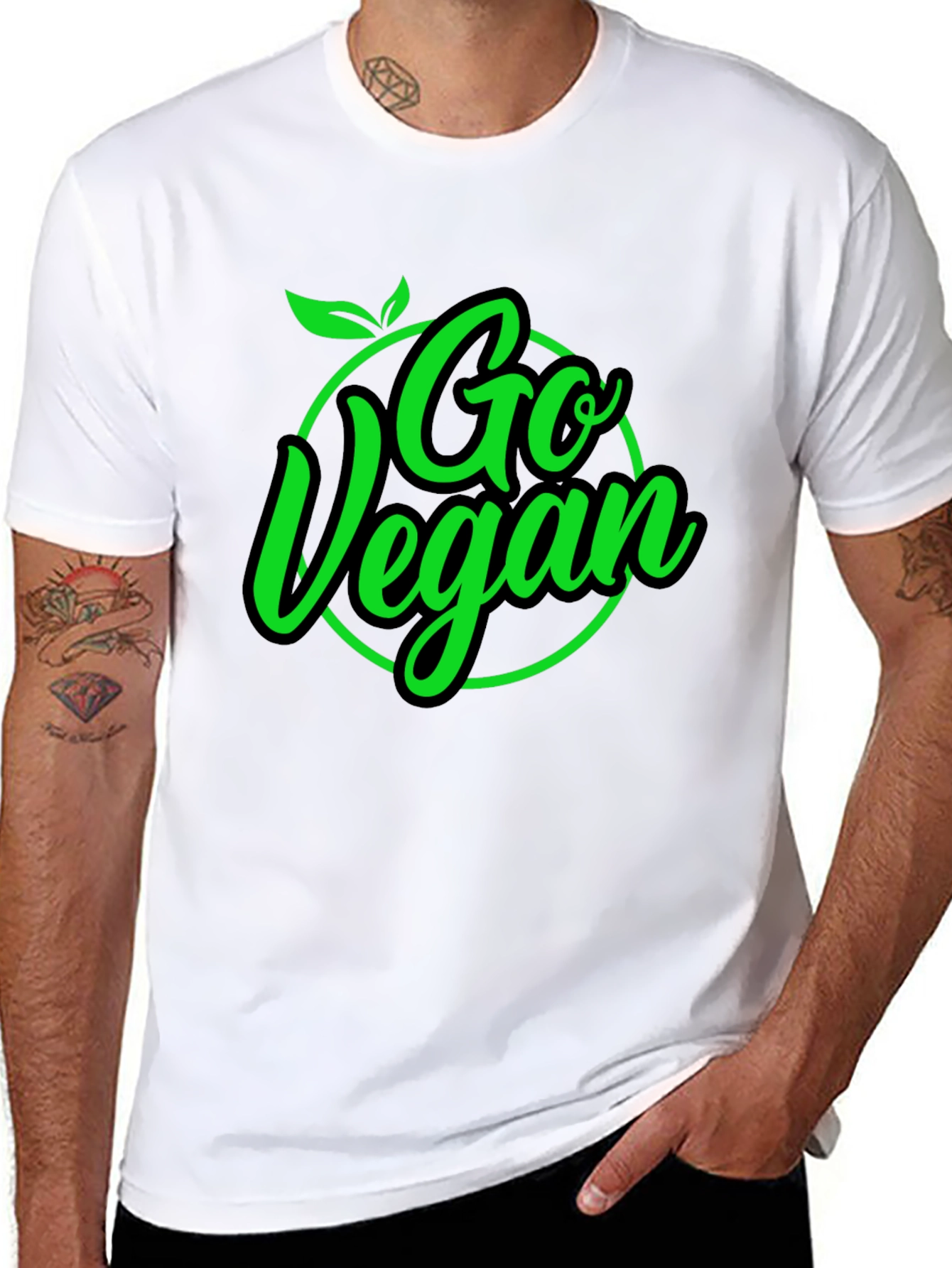 Camiseta Negra Go Vegan para Hombre