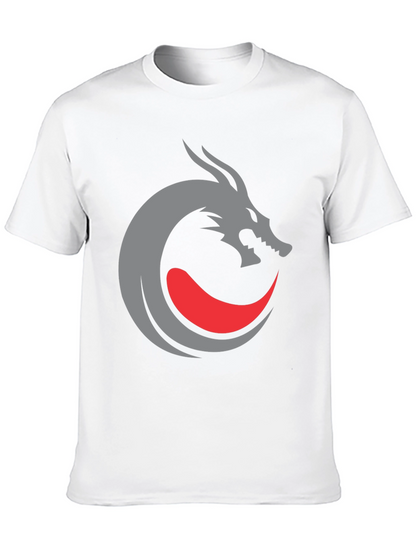 Camiseta Negra Diseño Dragón Circular
