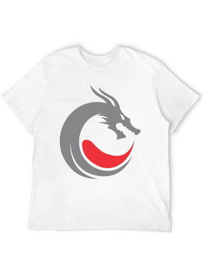 Camiseta Negra Diseño Dragón Circular