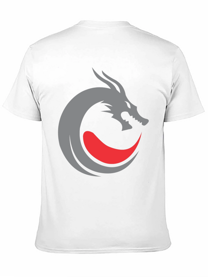 Camiseta Negra Diseño Dragón Circular