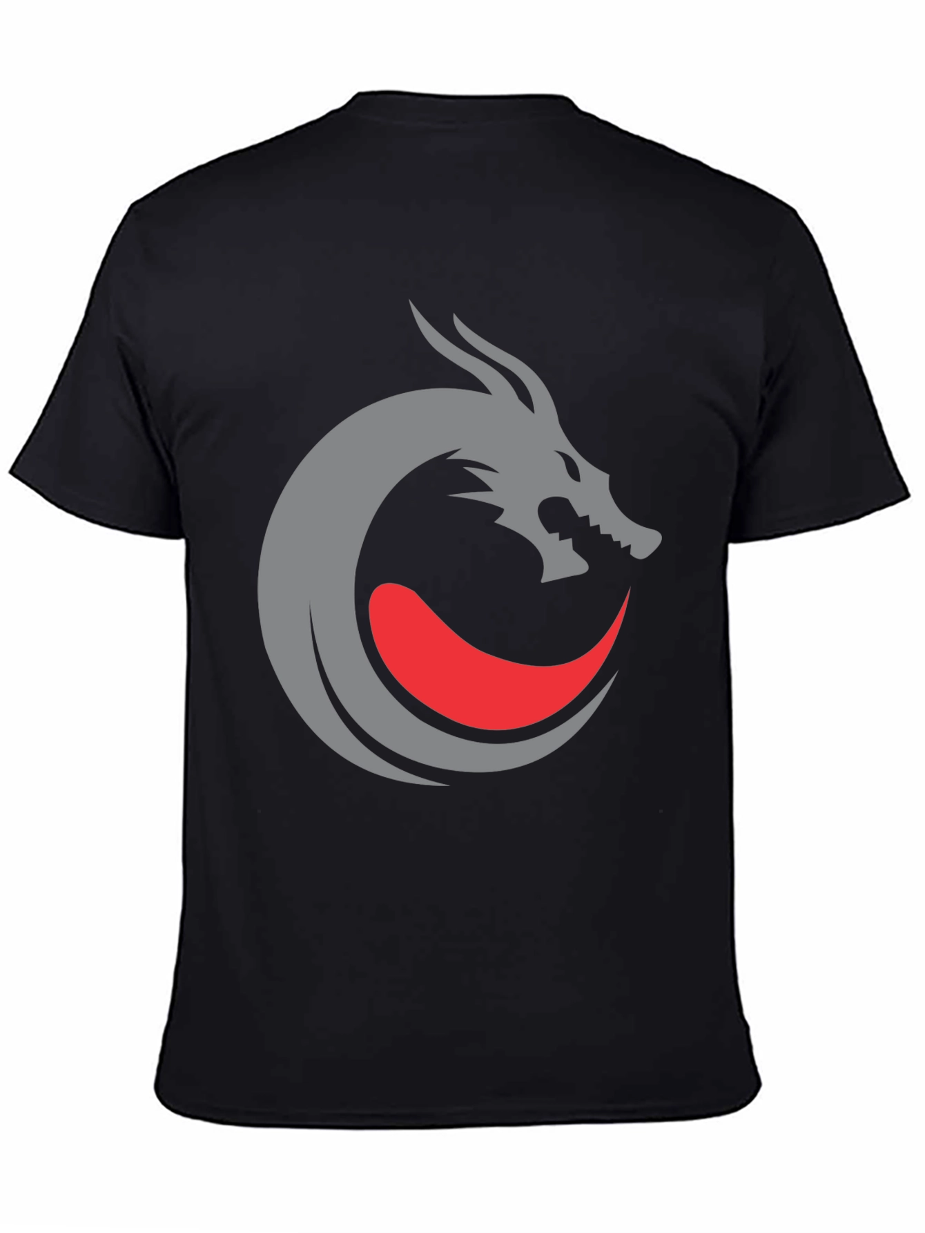 Camiseta Negra Diseño Dragón Circular
