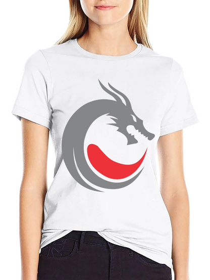 Camiseta Negra Diseño Dragón Circular
