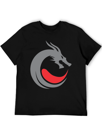 Camiseta Negra Diseño Dragón Circular
