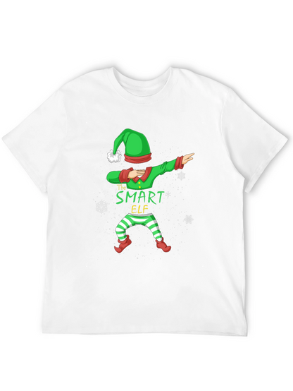 Camiseta Negra Navideña Elfo Inteligente Dabbing