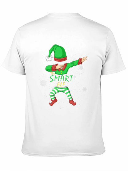 Camiseta Negra Navideña Elfo Inteligente Dabbing
