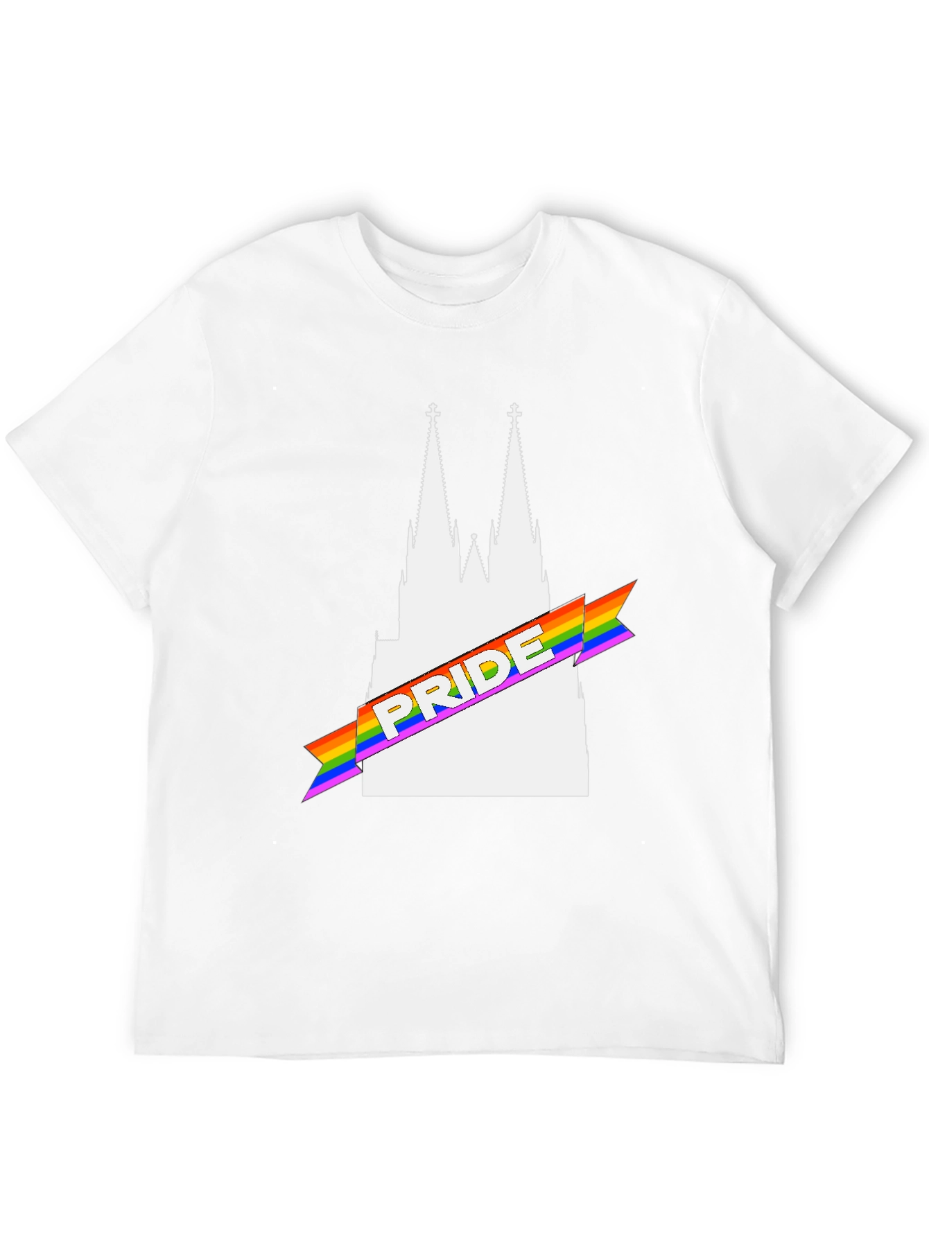 Camiseta Negra Orgullo LGBT Catedral Diseño Único