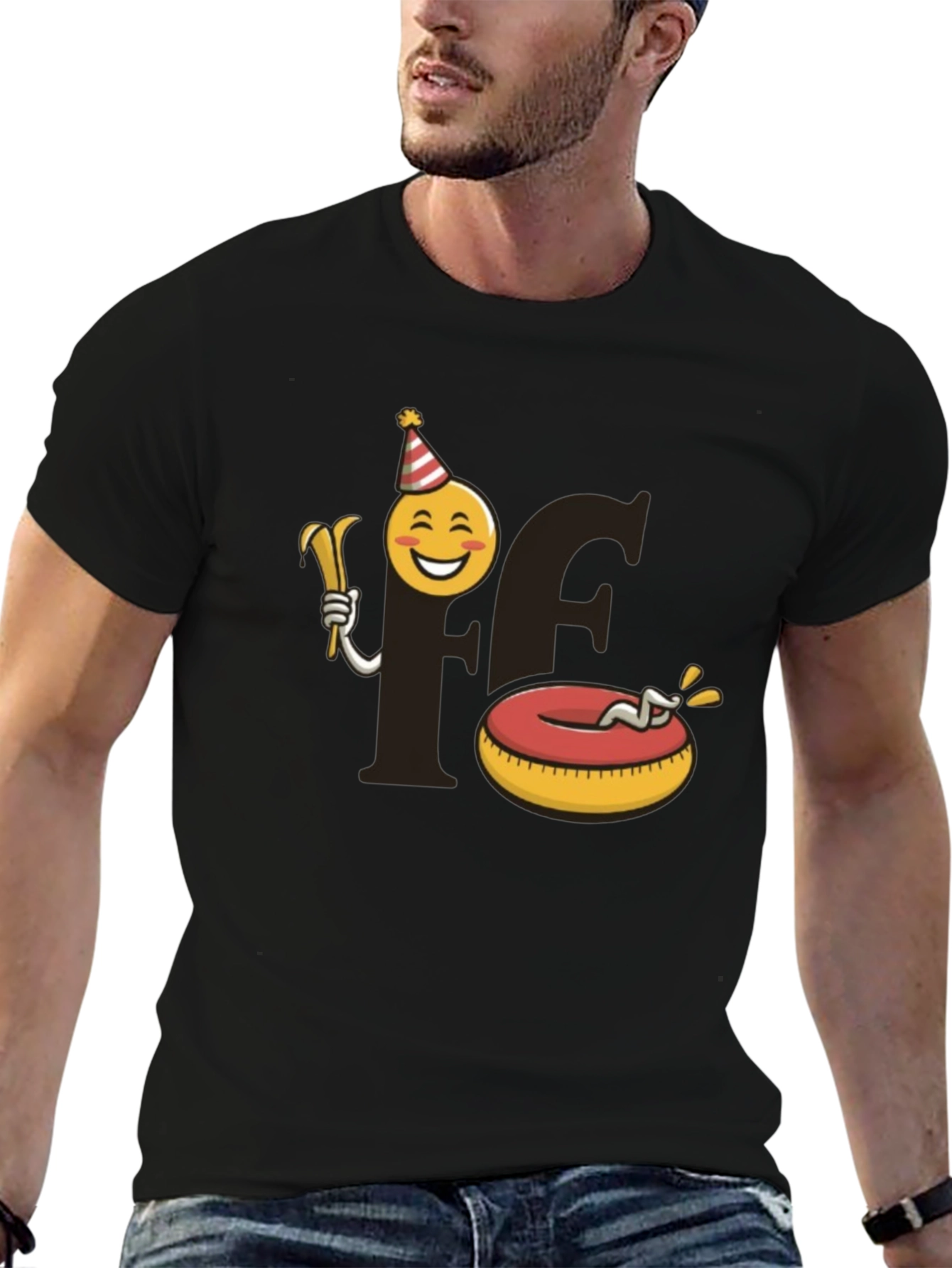 Camiseta Negra Divertida - Fiesta y Relajación