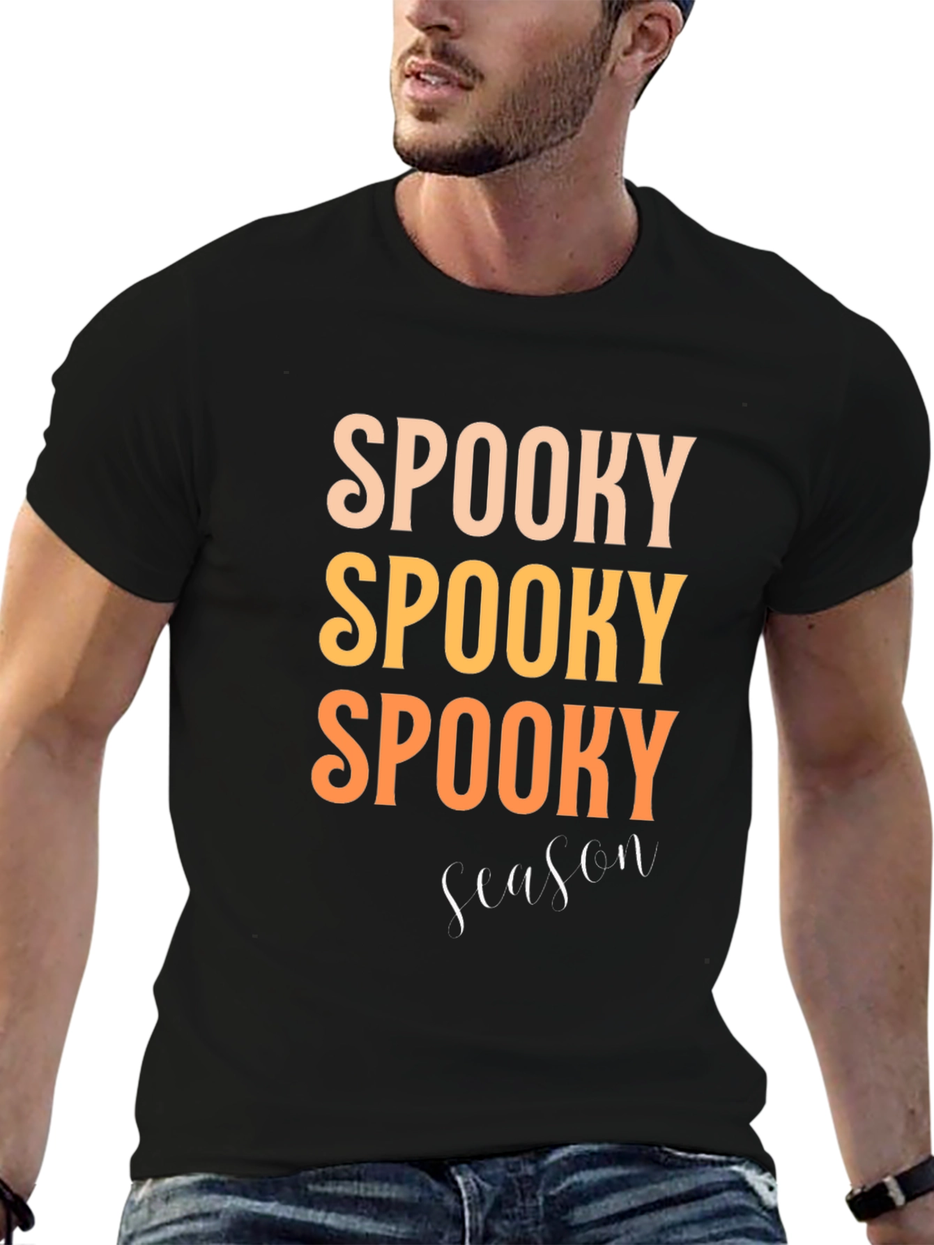 Camiseta Negra Spooky Season para Halloween