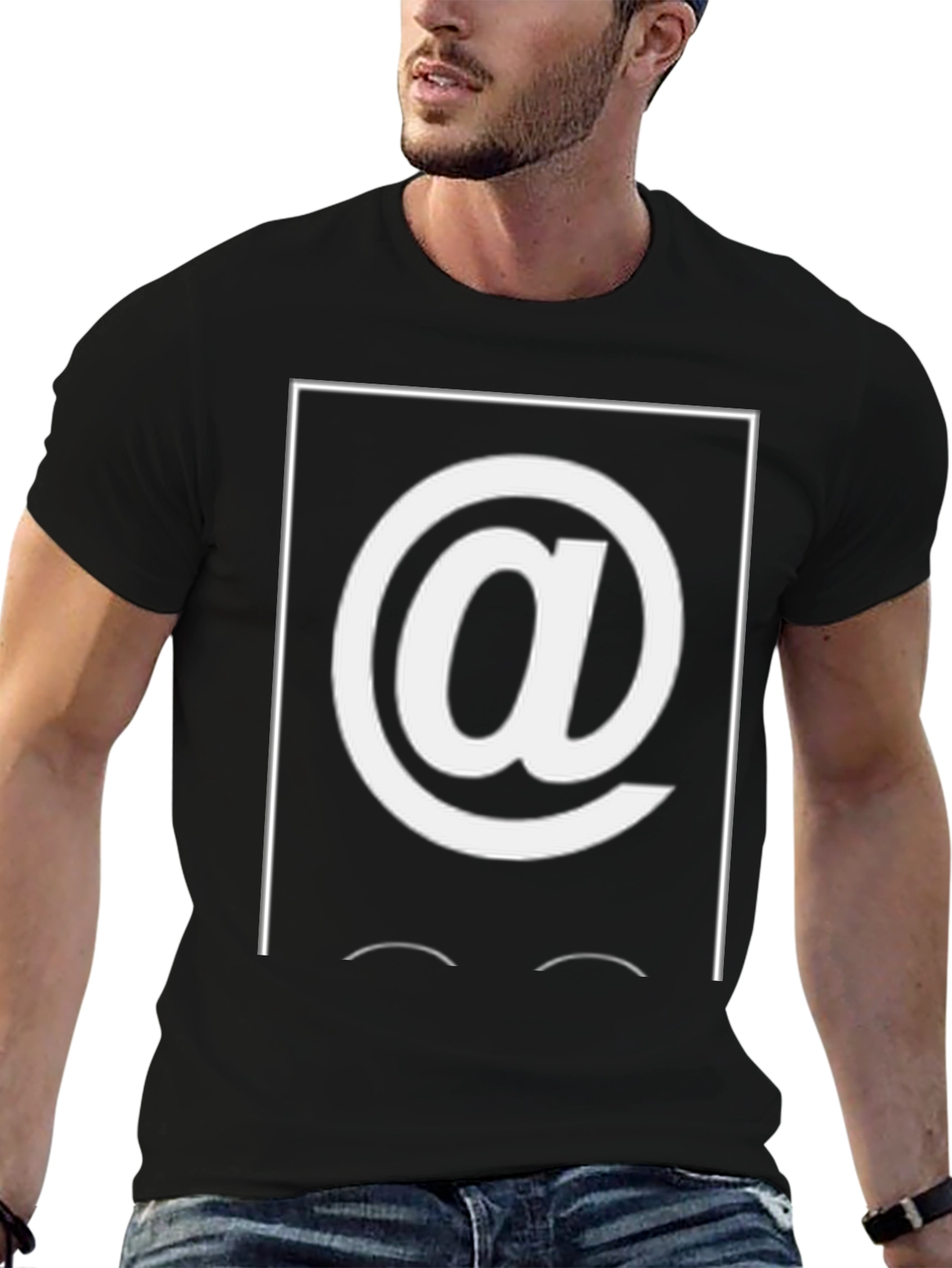 Camiseta Hombre Negra con Diseño Arroba