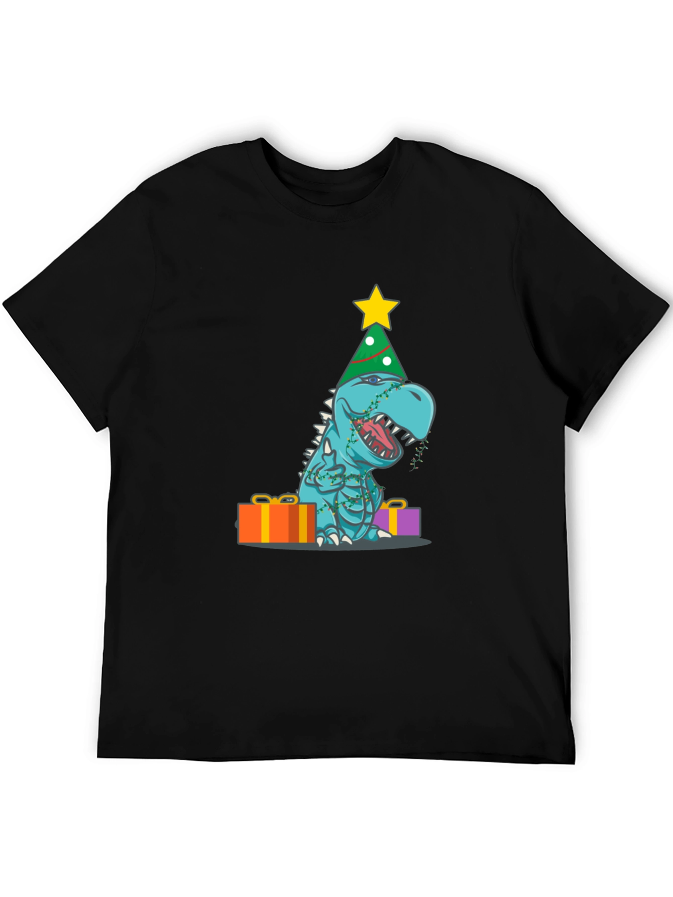 Camiseta de Dinosaurio Navideño