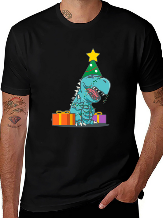 Camiseta de Dinosaurio Navideño
