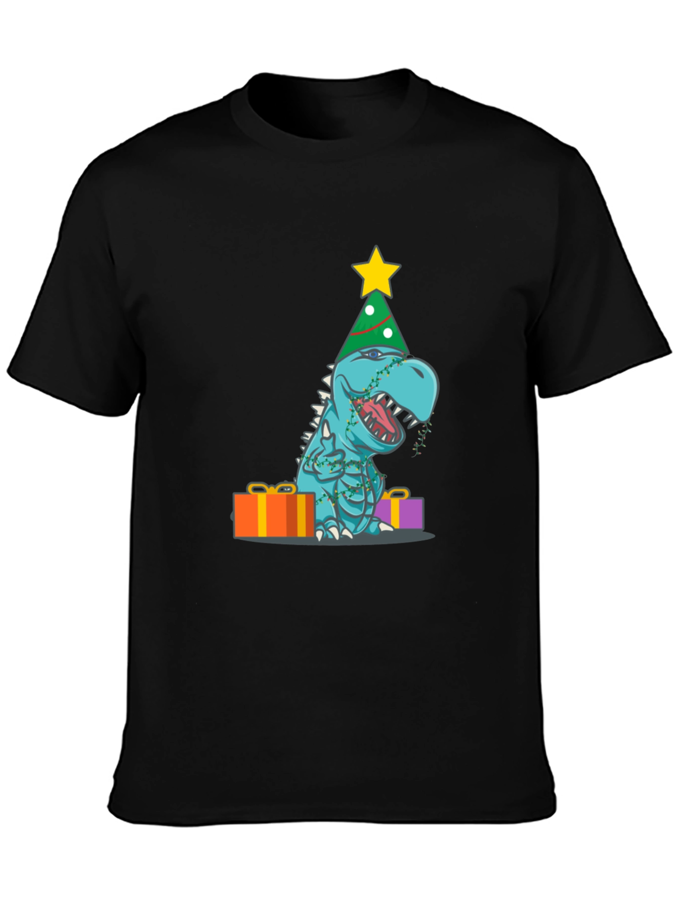 Camiseta de Dinosaurio Navideño