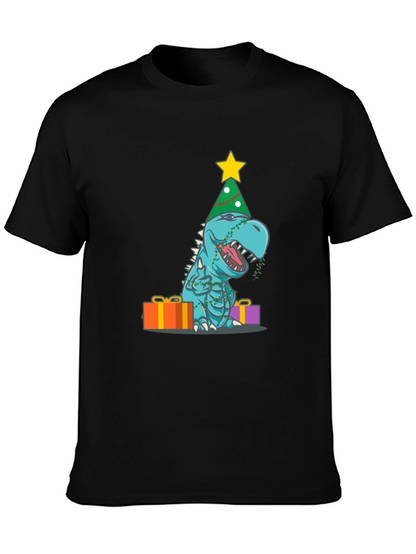 Camiseta de Dinosaurio Navideño