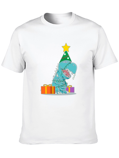 Camiseta de Dinosaurio Navideño