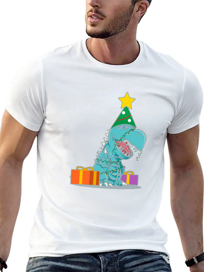 Camiseta de Dinosaurio Navideño